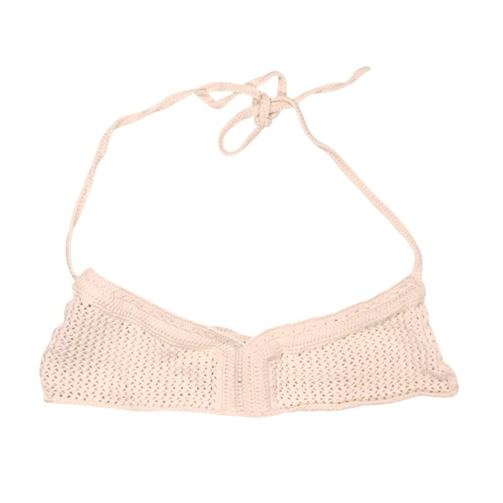 Venroy Crochet Halter Bralette in Ivory